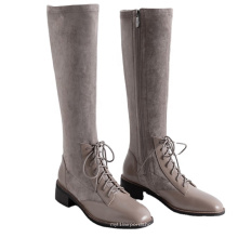 Leather Boots Real Riding Knee High Boots Women Winter Genuine Leather Shoes Ladies Square Low Heels for Women